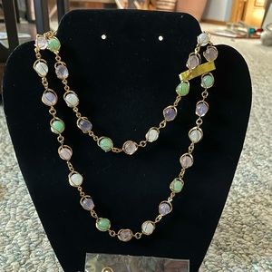 Gold Semi-precious stone necklace and bracelet set